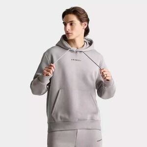Sonneti Mens Essential Hoodie Formal Grey Minimalist Logo Pullover - Large